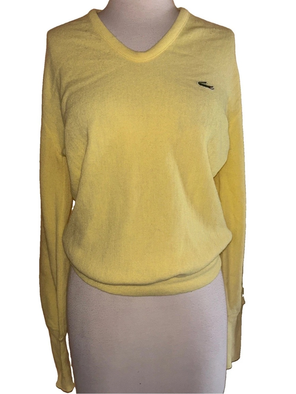 Lacoste Yellow V-Neck Women's Sweater